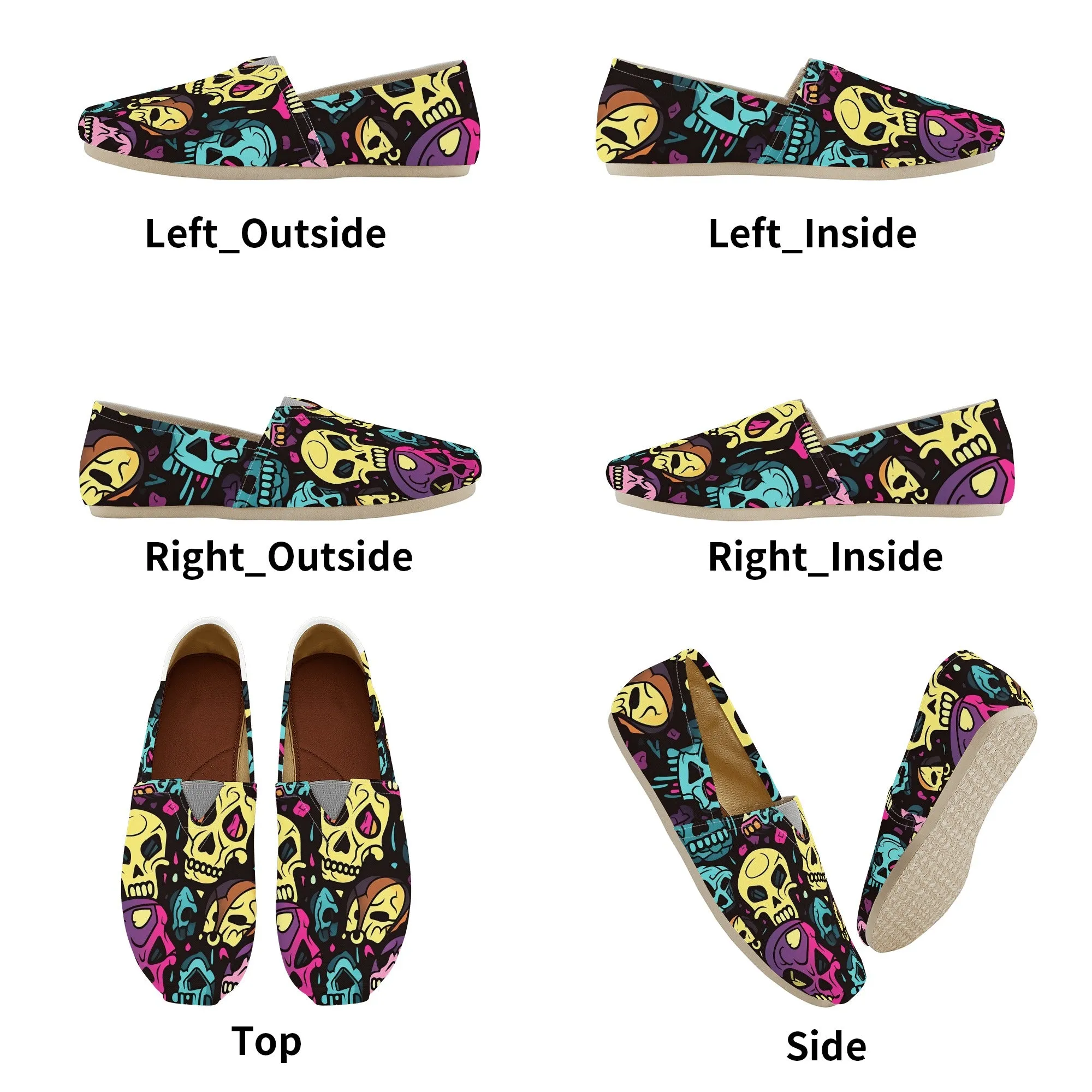 Colorful Skulls Casual Shoes