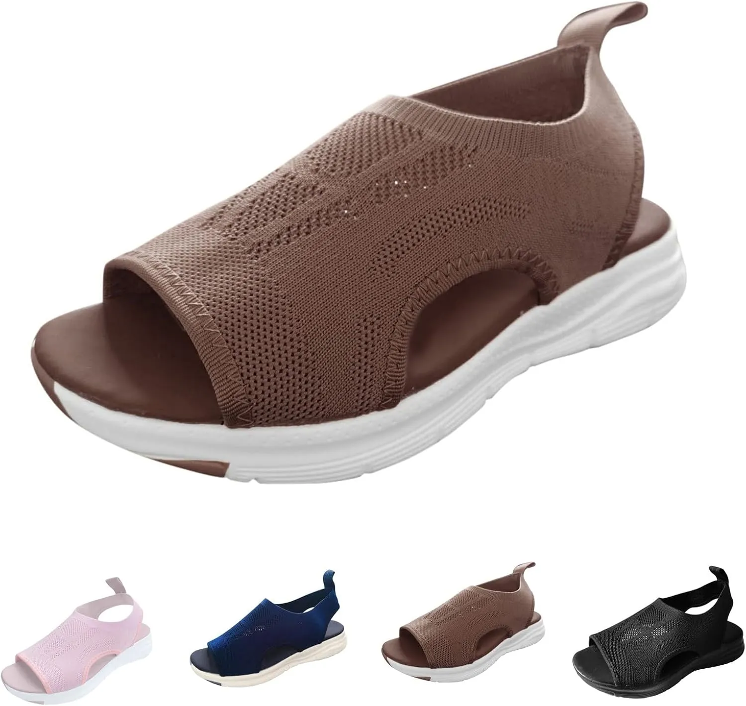 Comfortable Sandals for Women Arch Support Mesh Summer Orthopedic Sandal Open Toe Slingback Walking Tennis Shoes