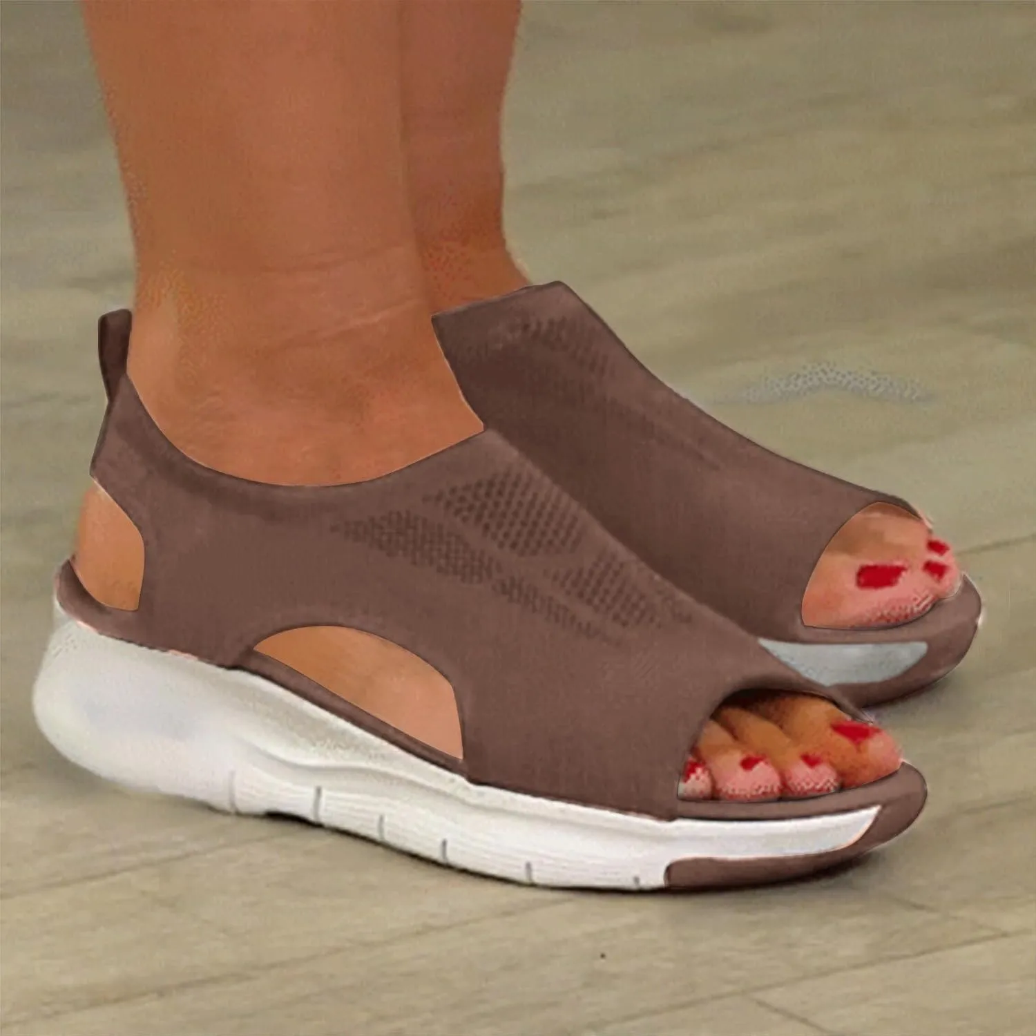 Comfortable Sandals for Women Arch Support Mesh Summer Orthopedic Sandal Open Toe Slingback Walking Tennis Shoes