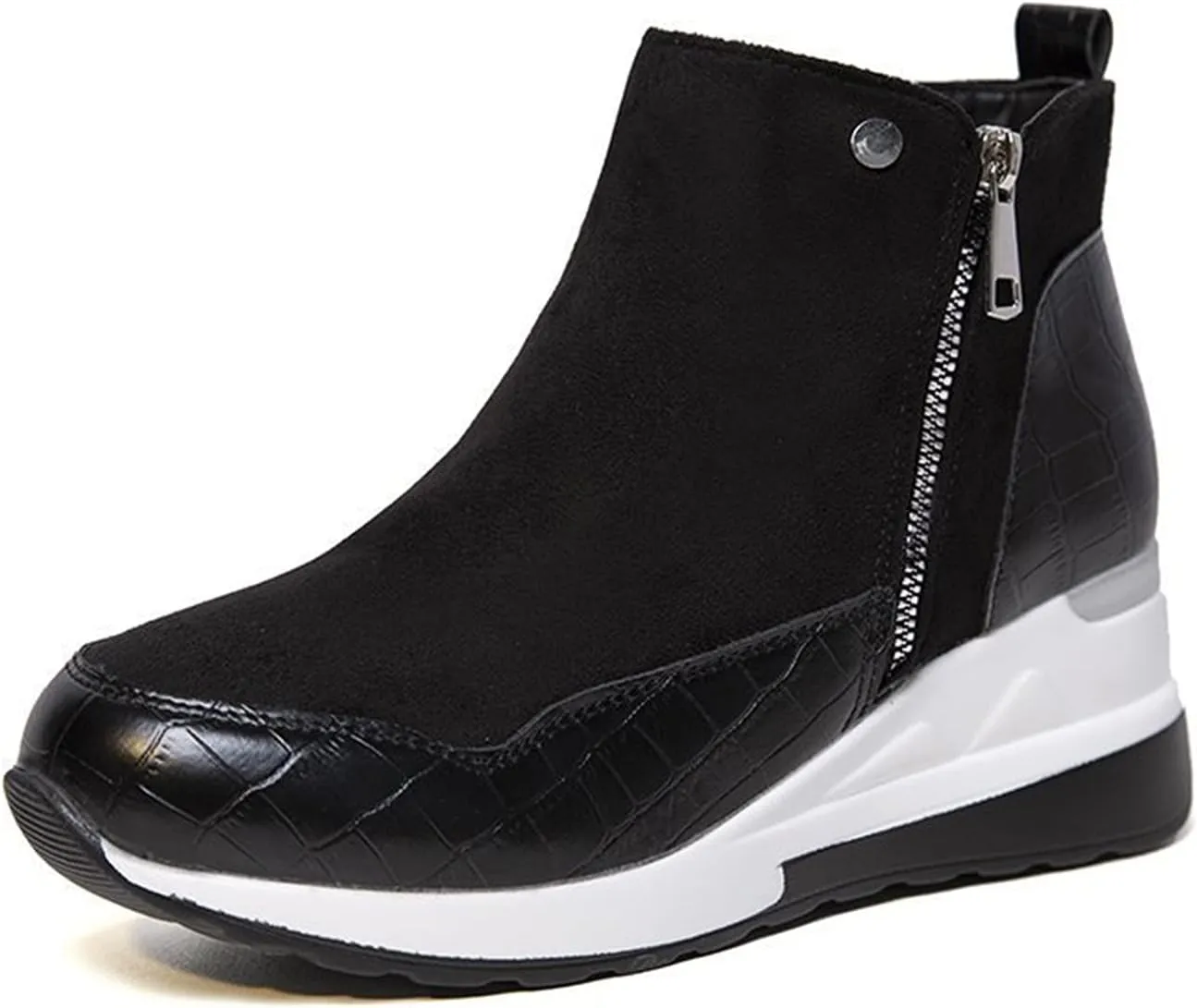 Cowboy Boots for Women High Heel Peep Toe Ankle Booties Leather Boots Wedges Short Booties Single Shoes 52