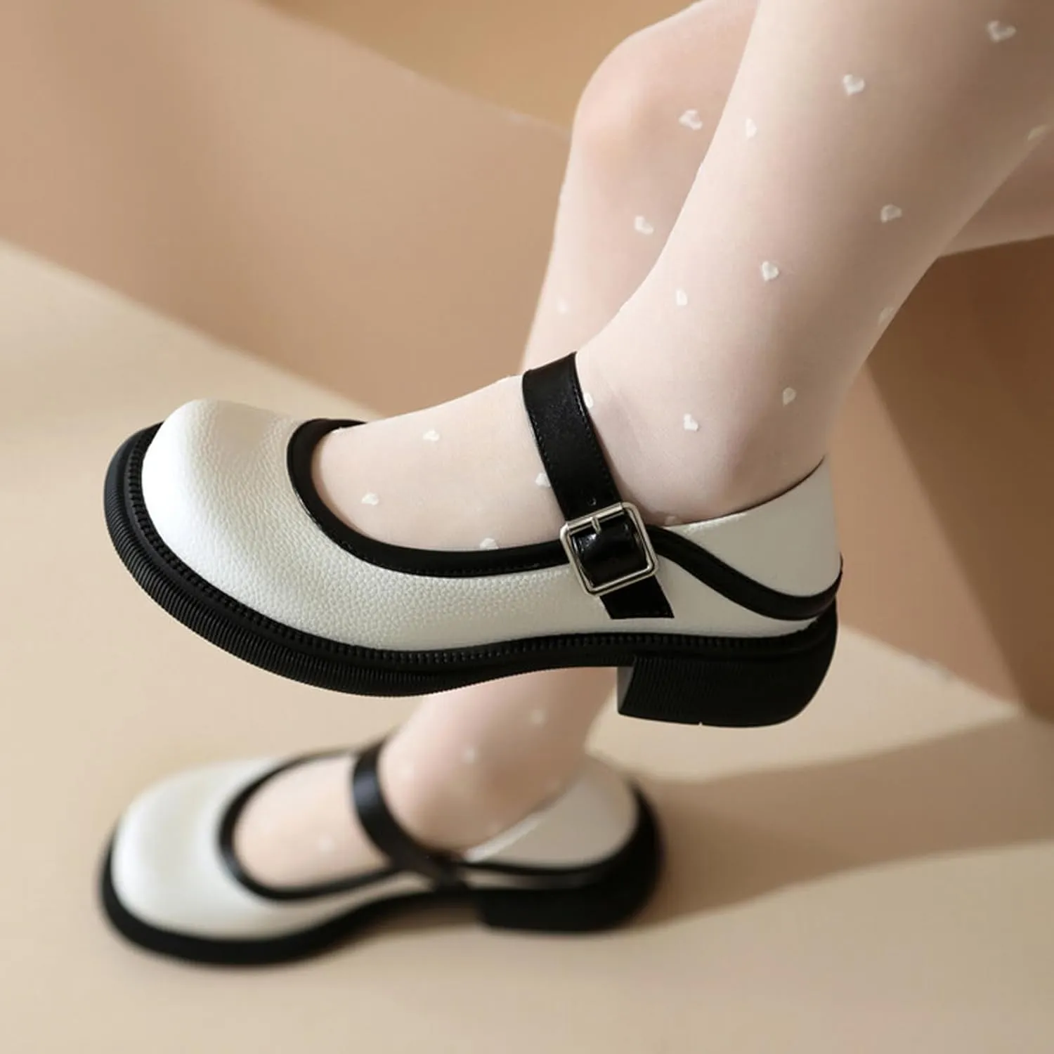 Cute Low Heel Platform Mary Janes for Women Closed Round Toe Strap Pumps with Bow Oxford Shoes Dressy Comfortable Prom Party Girls Uniform School Vacation Holiday