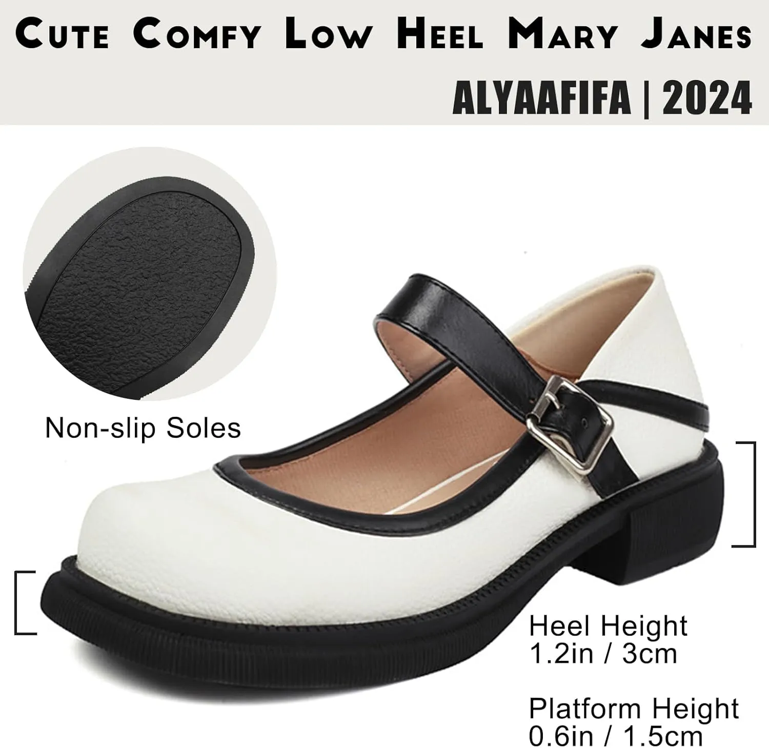 Cute Low Heel Platform Mary Janes for Women Closed Round Toe Strap Pumps with Bow Oxford Shoes Dressy Comfortable Prom Party Girls Uniform School Vacation Holiday