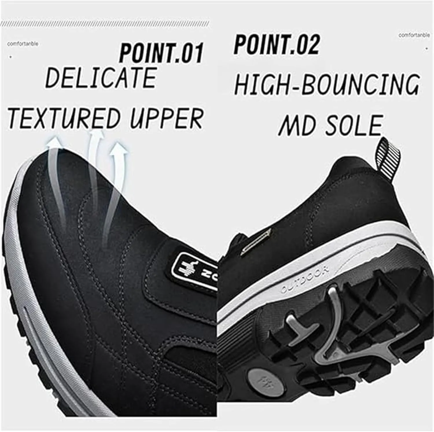 Daladder Walking Shoes, Men's Comfortable Boots Waterproof Breathable Orthopedic Walking Shoes Hiking Motorcycle Shoes