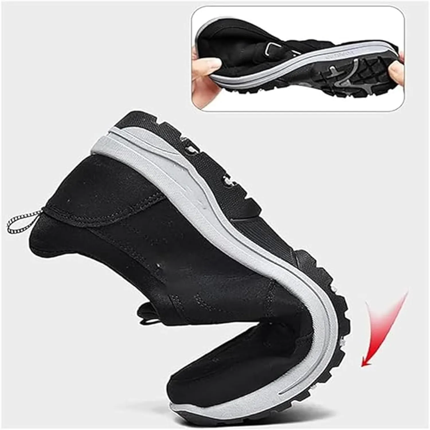 Daladder Walking Shoes, Men's Comfortable Boots Waterproof Breathable Orthopedic Walking Shoes Hiking Motorcycle Shoes