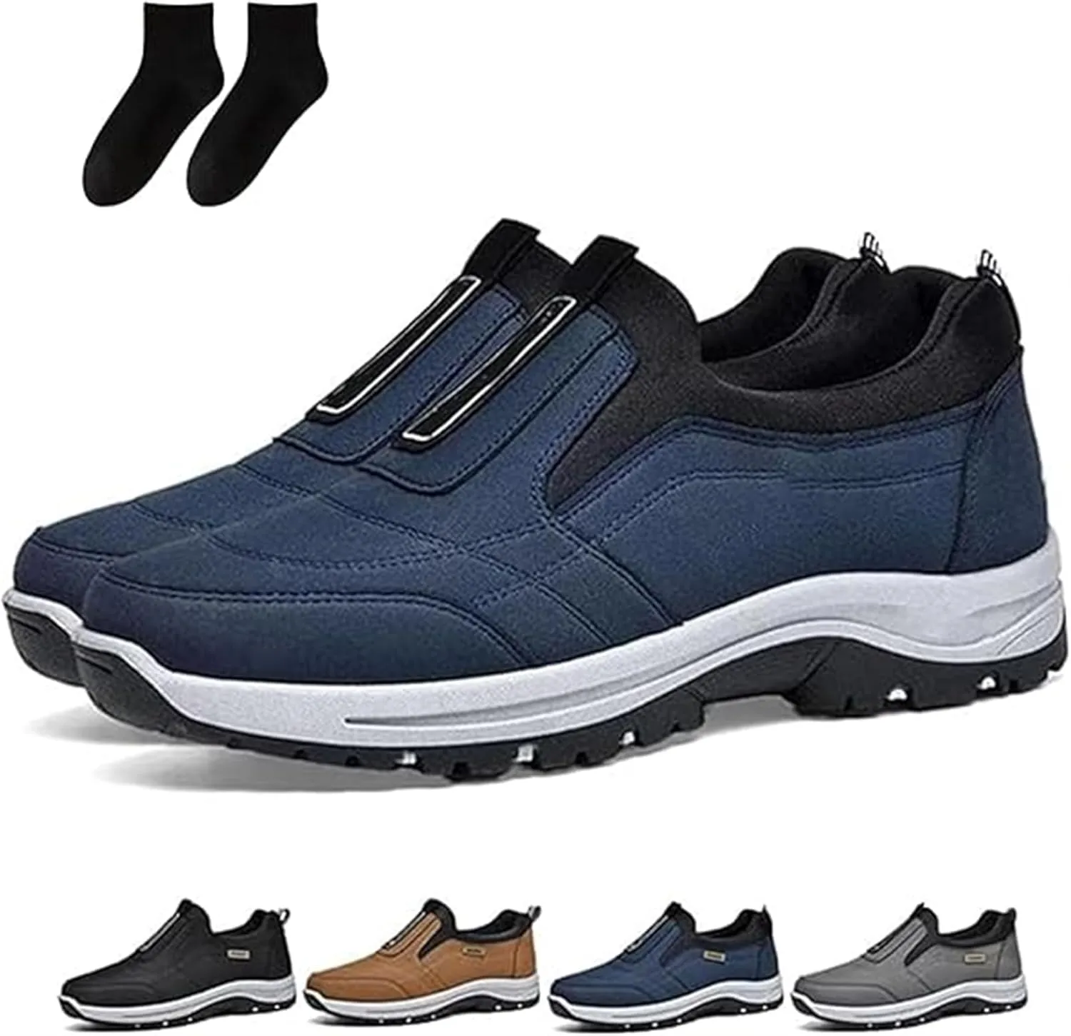 Daladder Walking Shoes, Men's Comfortable Boots Waterproof Breathable Orthopedic Walking Shoes Hiking Motorcycle Shoes