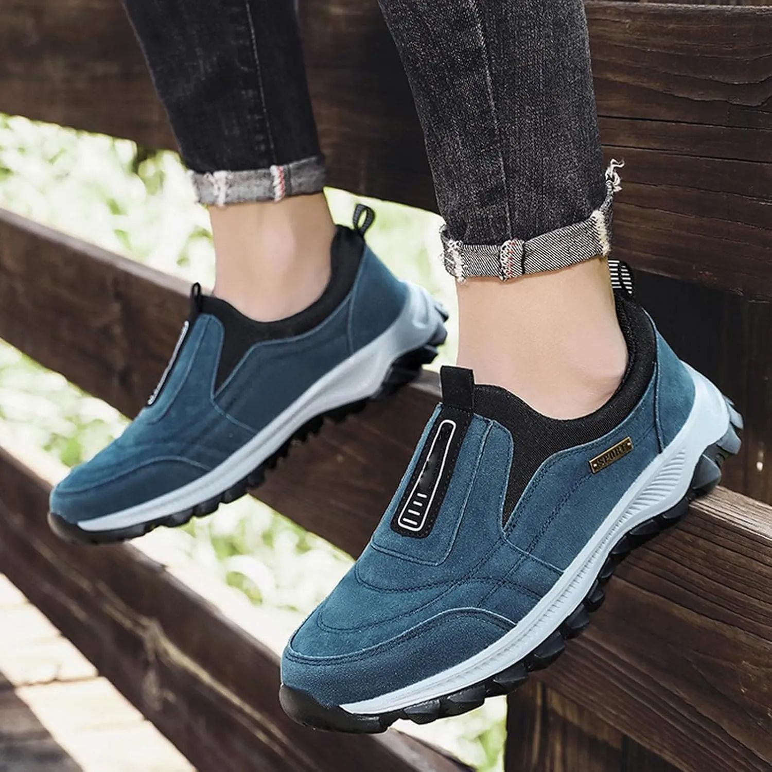 Daladder Walking Shoes,Dallader Men's Comfortable Waterproof Orthopedic Walking Shoes,Orthopedic Slip on Hiking Shoes