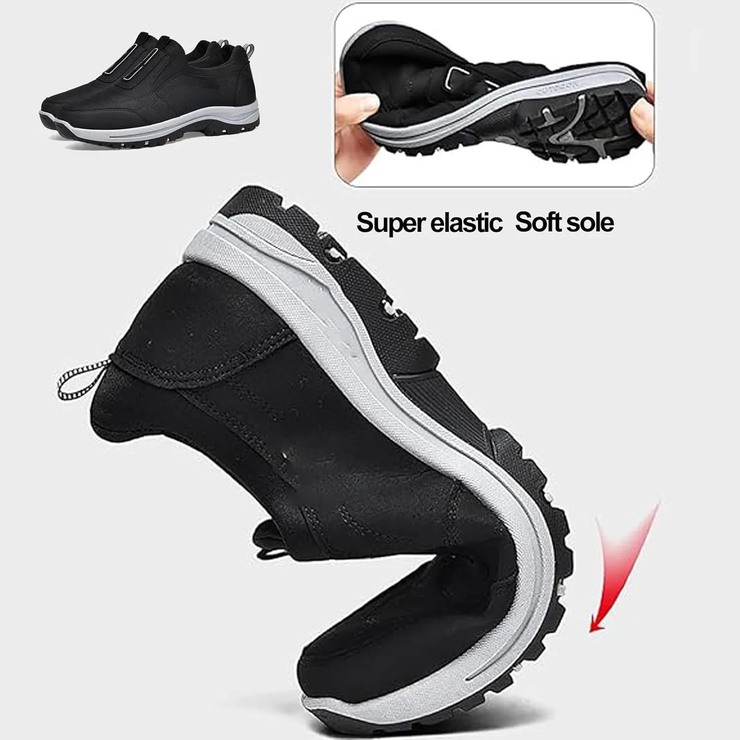 Daladder Walking Shoes,Dallader Men's Comfortable Waterproof Orthopedic Walking Shoes,Orthopedic Slip on Hiking Shoes