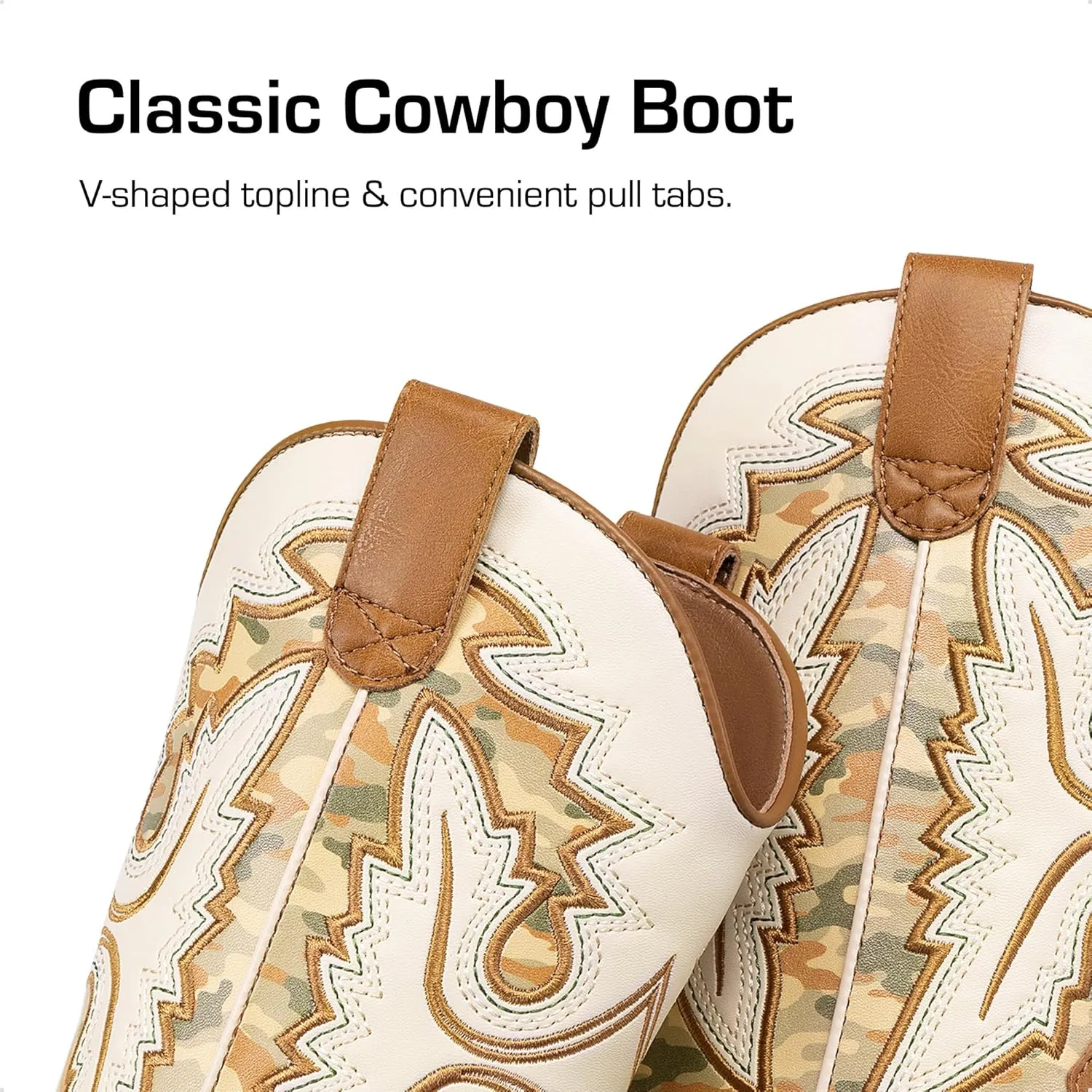 DREAM PAIRS Boys Girls Cowboy Boots Toddler Mid Calf Western Boots Square Toe Riding Boots for Kids