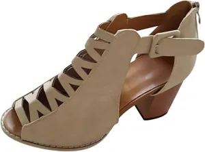 Eduavar Sandals for Women Casual Summer, Heeled Sandals for Women Dressy Fashion Chunky Low Heel Sandals Boots with Buckle