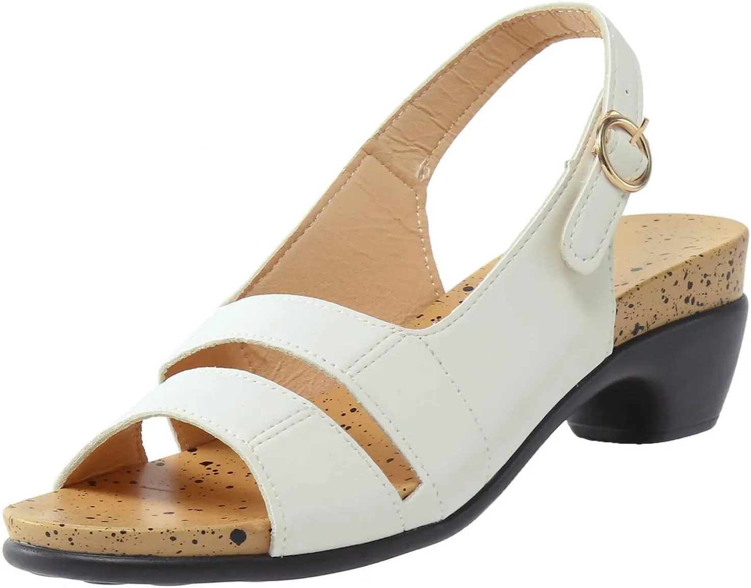 Eduavar Sandals for Women Dressy Summer, Heeled Sandals for Women Dressy Elegant Open Toe Sandals Shoes with Buckle Strap