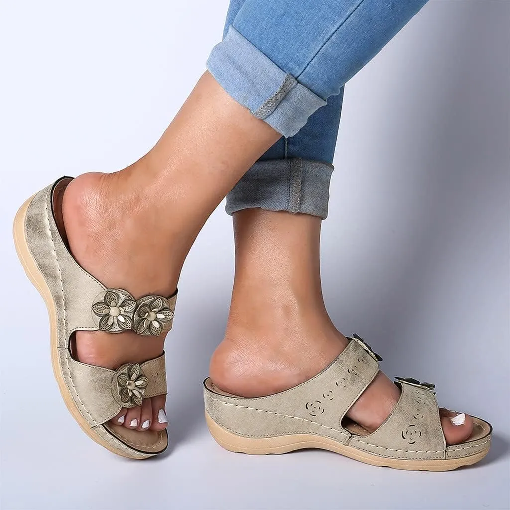 Eduavar Sandals for Women Dressy Summer, Orthopedic Sandals for Women Summer Casual Open Toe Wedge Sandals with Arch Support