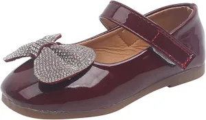 EnJoCho Toddler Walking Shoes Summer And Autumn Fashion Girls Casual Shoes Bow Rhinestones Flat Bottom Dress Shoes