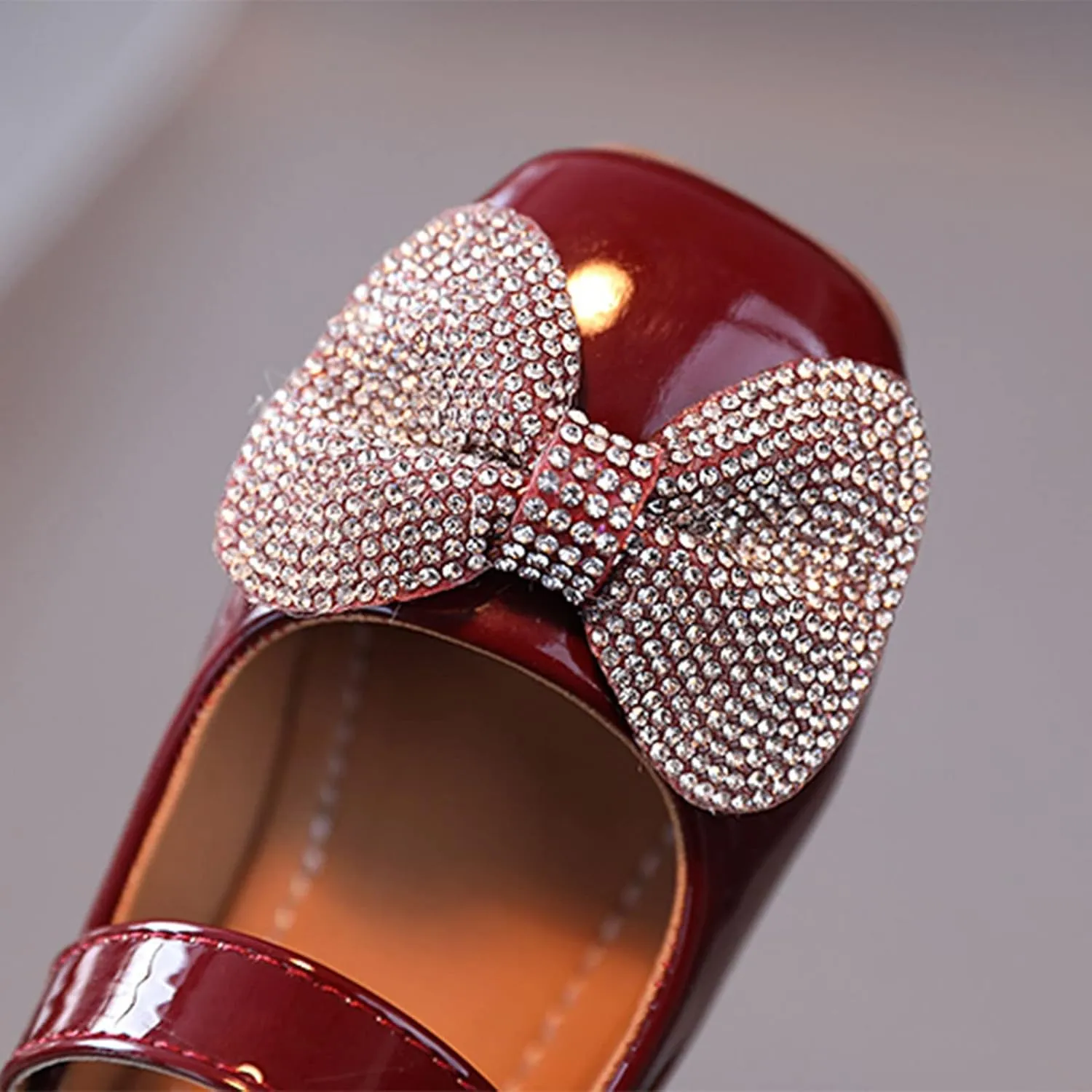 EnJoCho Toddler Walking Shoes Summer And Autumn Fashion Girls Casual Shoes Bow Rhinestones Flat Bottom Dress Shoes