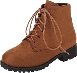 Fall Boots Women Ankle Comfortable Booties for Women Lace Up Ankle Boots Mens Casual Boot Casual Round Head Slip on Pointed Toe Leather Casual