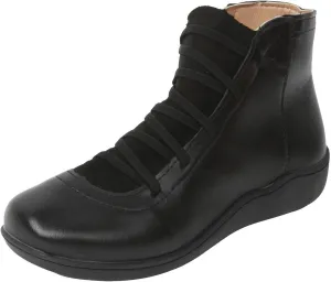Fall Boots Womens Ankle Boots Arch Support Flat Heel Fashion Lace Up Zipper Booties Cowboy Walking Short Bootie