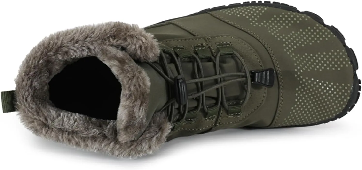 FLIOZY Winter Hiking Boots for Mens and Womens, Barefoot-Style Non-Slip Snow Boots, Waterproof Outdoor Hiking Shoes