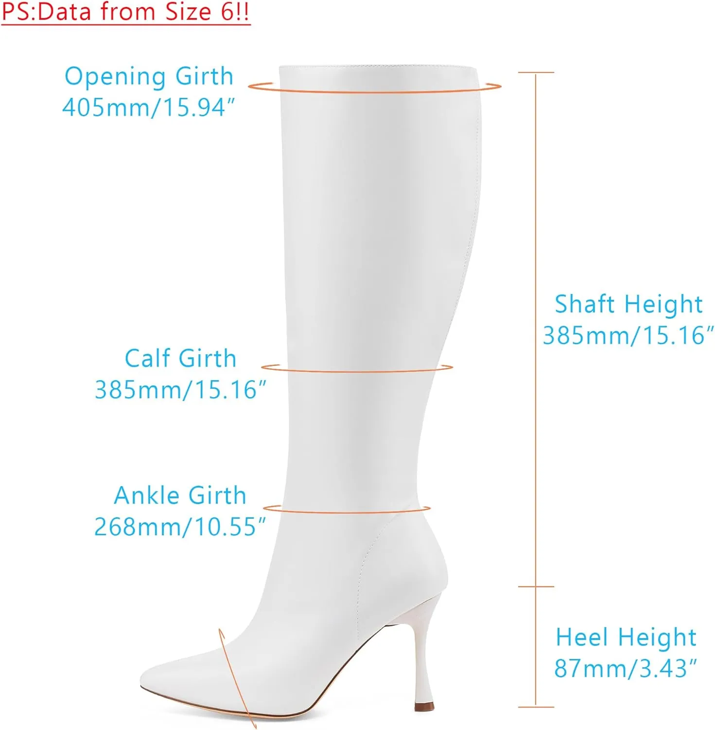 GENSHUO Knee High Heel Boots for Women Elegant Pointed Toe Stiletto Boots Trendy Side Zipper Womens Heel Stylish and Sexy Design