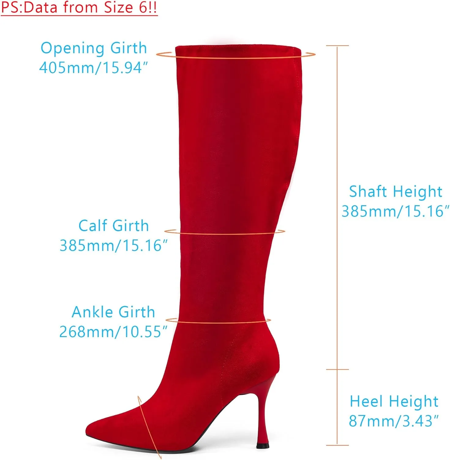 GENSHUO Knee High Heel Boots for Women Elegant Pointed Toe Stiletto Boots Trendy Side Zipper Womens Heel Stylish and Sexy Design