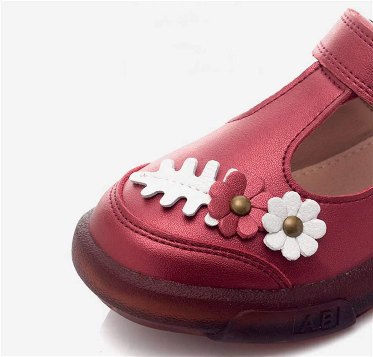 Genuine Leather Girls Mary Jane Shoes Round Toe Little Girls Party Dress Princess Casual Flats Shoes