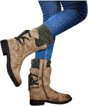 Gibobby Ankle Boots for Women Winter Hiking Boots Keep Warm Anti-Slip Soft Warm Fur Lined Winter Ankle Booties