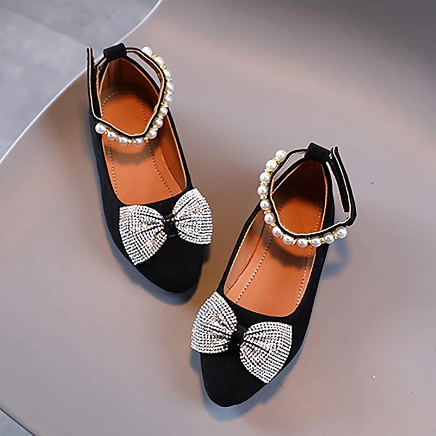 Girls Ballerina Shoes Mary Jane Front Bow Dress Shoes for Wedding Toddler Little Kid/Big Kid