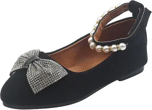 Girls Ballerina Shoes Mary Jane Front Bow Dress Shoes for Wedding Toddler Little Kid/Big Kid