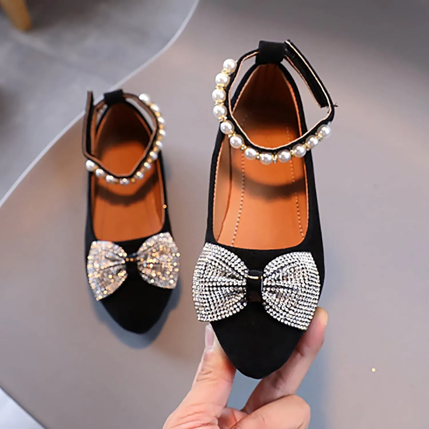Girls Ballerina Shoes Mary Jane Front Bow Dress Shoes for Wedding Toddler Little Kid/Big Kid