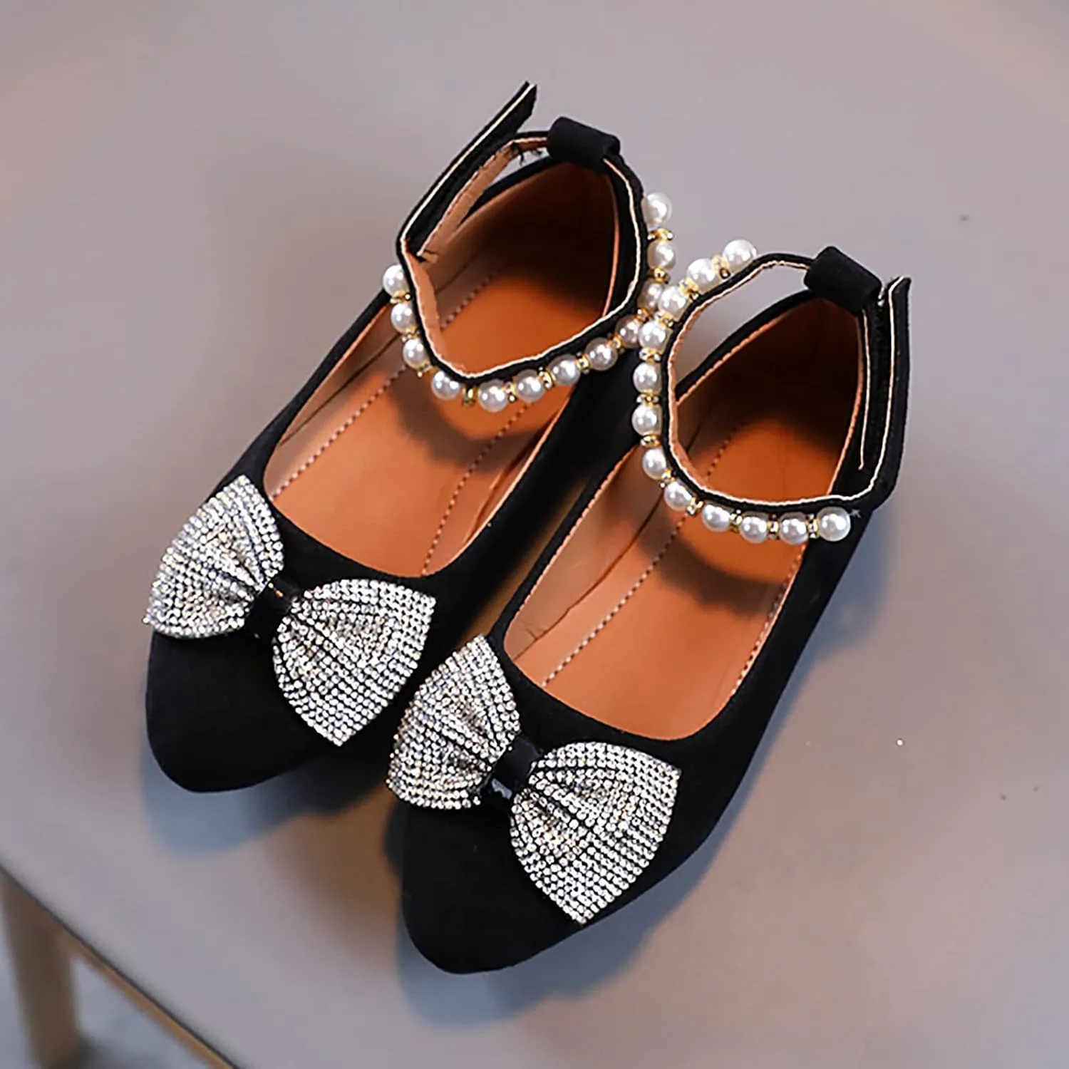 Girls Ballerina Shoes Mary Jane Front Bow Dress Shoes for Wedding Toddler Little Kid/Big Kid