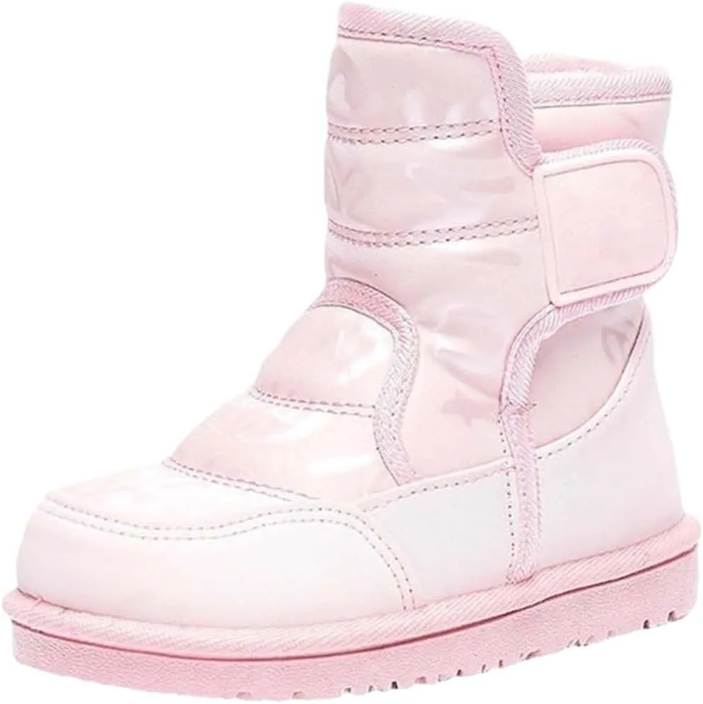 Girls Boys Snow Boots Outdoor Warm Comfortable Non Slip Mid Calf Padded Small Big Kids Winter Shoes Kid Winter