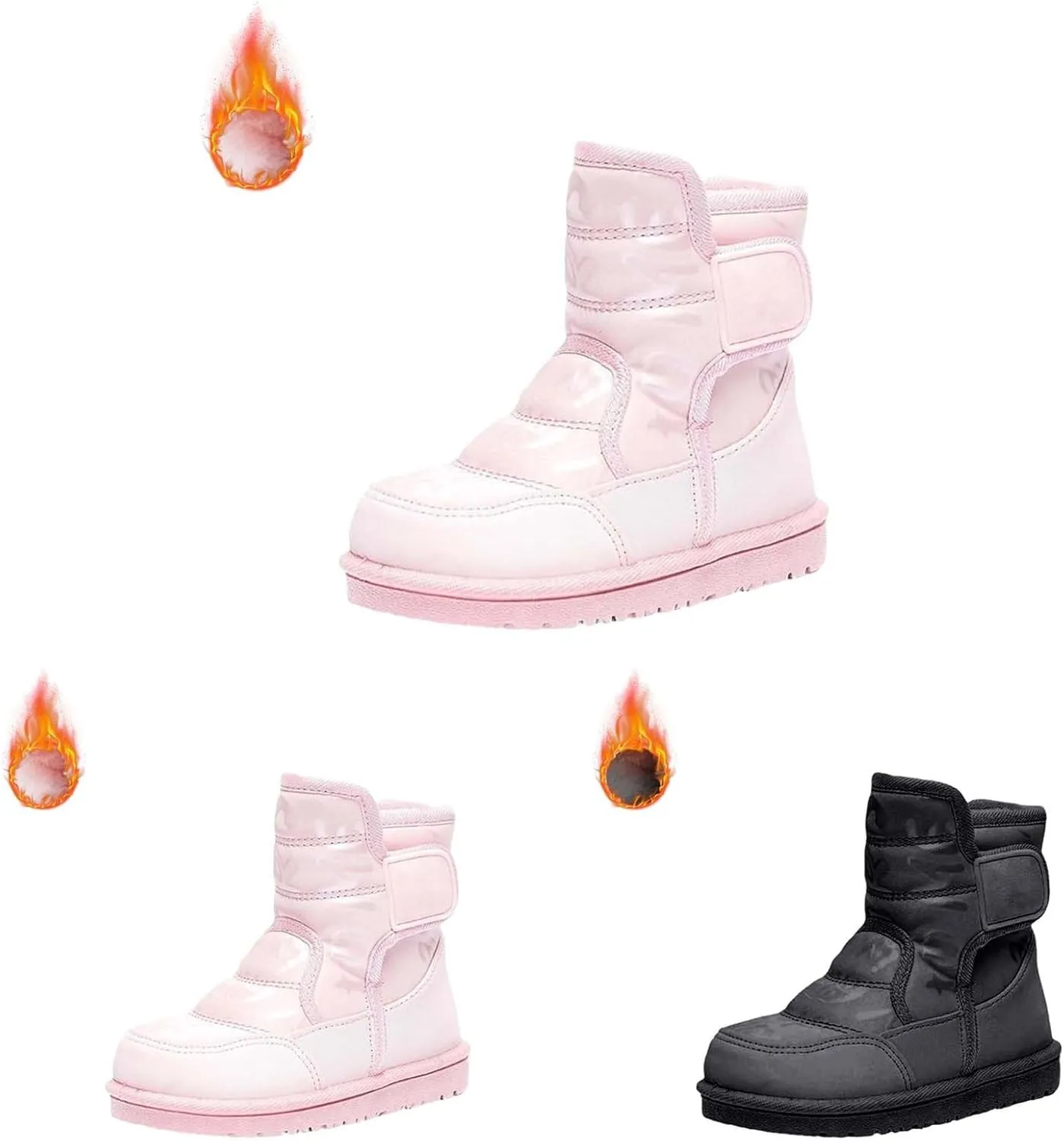 Girls Boys Snow Boots Outdoor Warm Comfortable Non Slip Mid Calf Padded Small Big Kids Winter Shoes Kid Winter