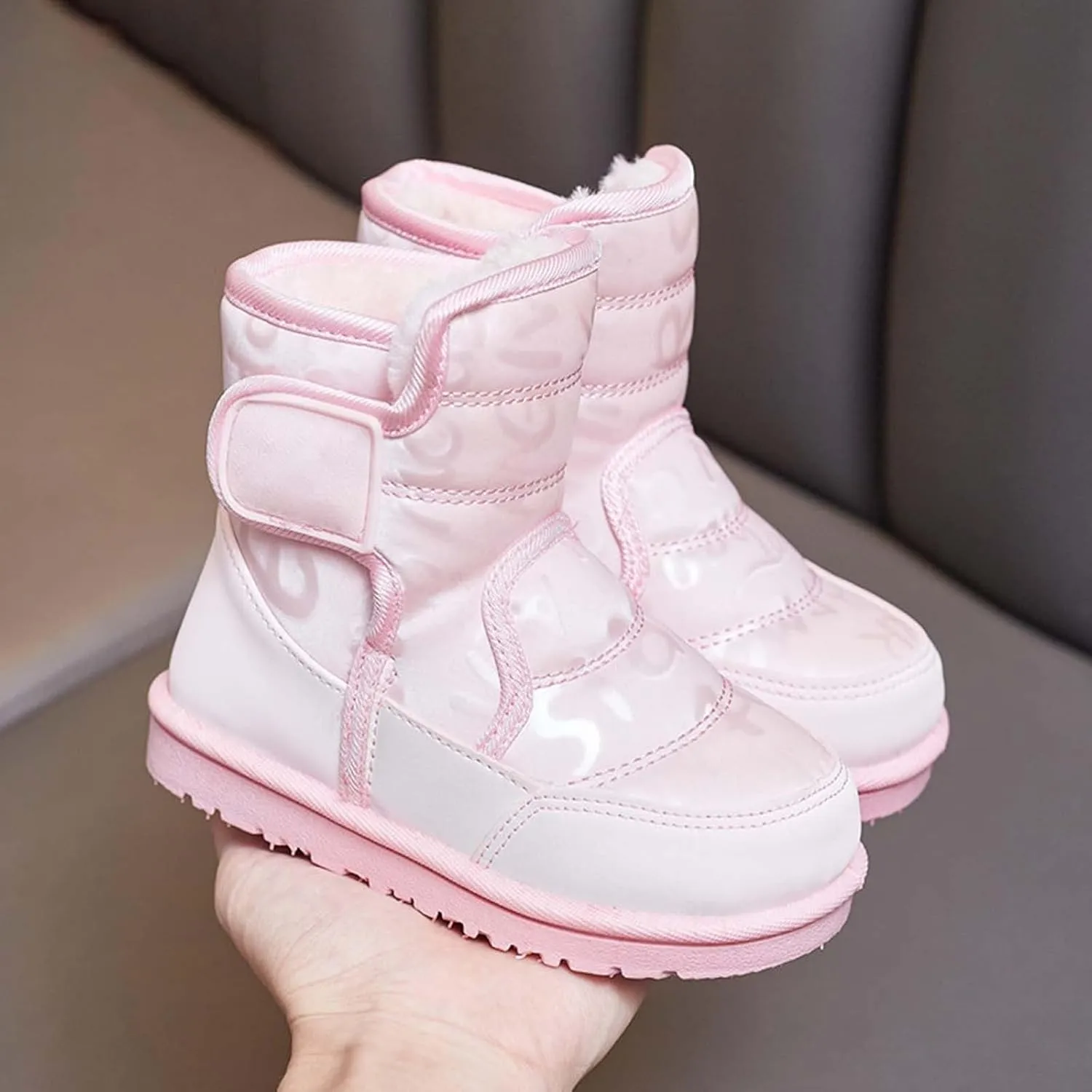 Girls Boys Snow Boots Outdoor Warm Comfortable Non Slip Mid Calf Padded Small Big Kids Winter Shoes Kid Winter