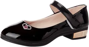 Girls Dress Shoes Mary Jane Shoes for Girls Low Heel Princess Hook and Loop Dress Shoes Pary Wedding Flat