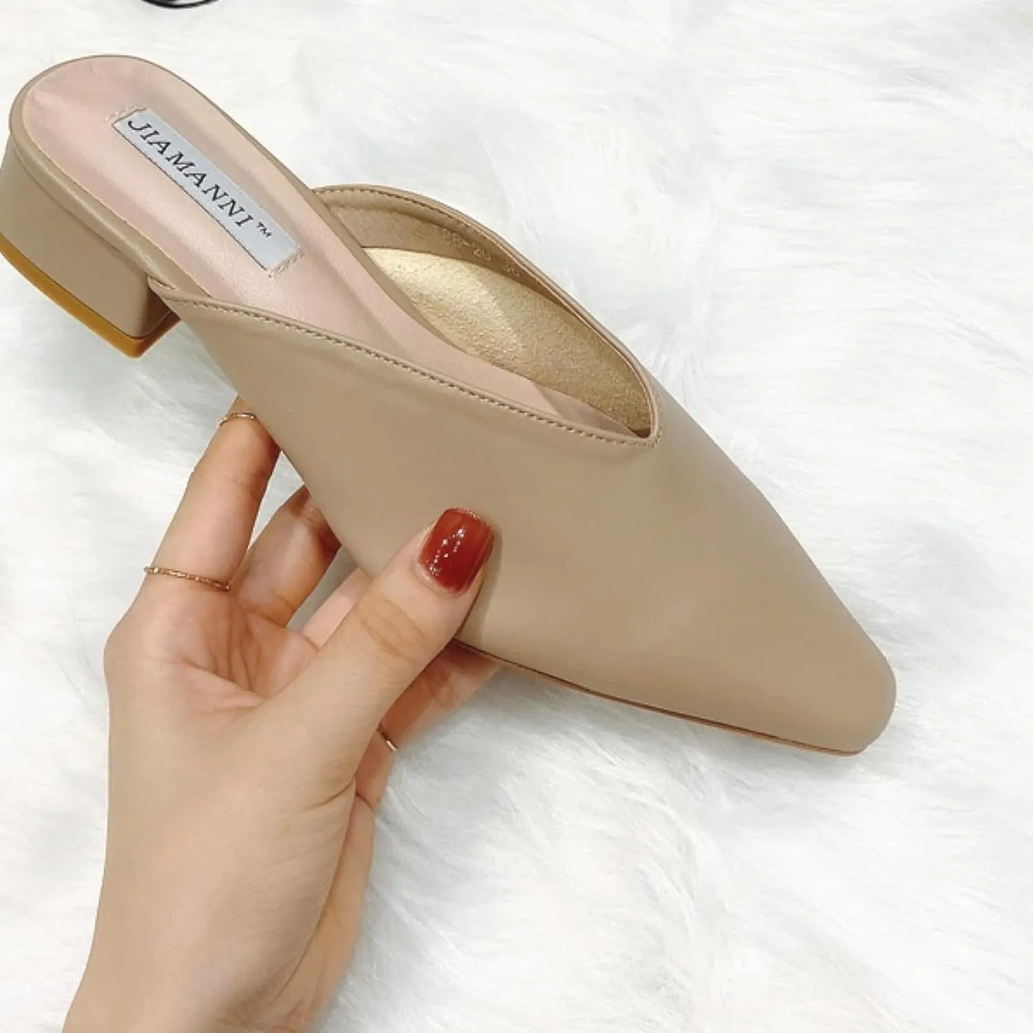 Girls Fashion Mule Sandals Square Toe Thick Heels Women's Open Back Loafers Bridal Party Slippers