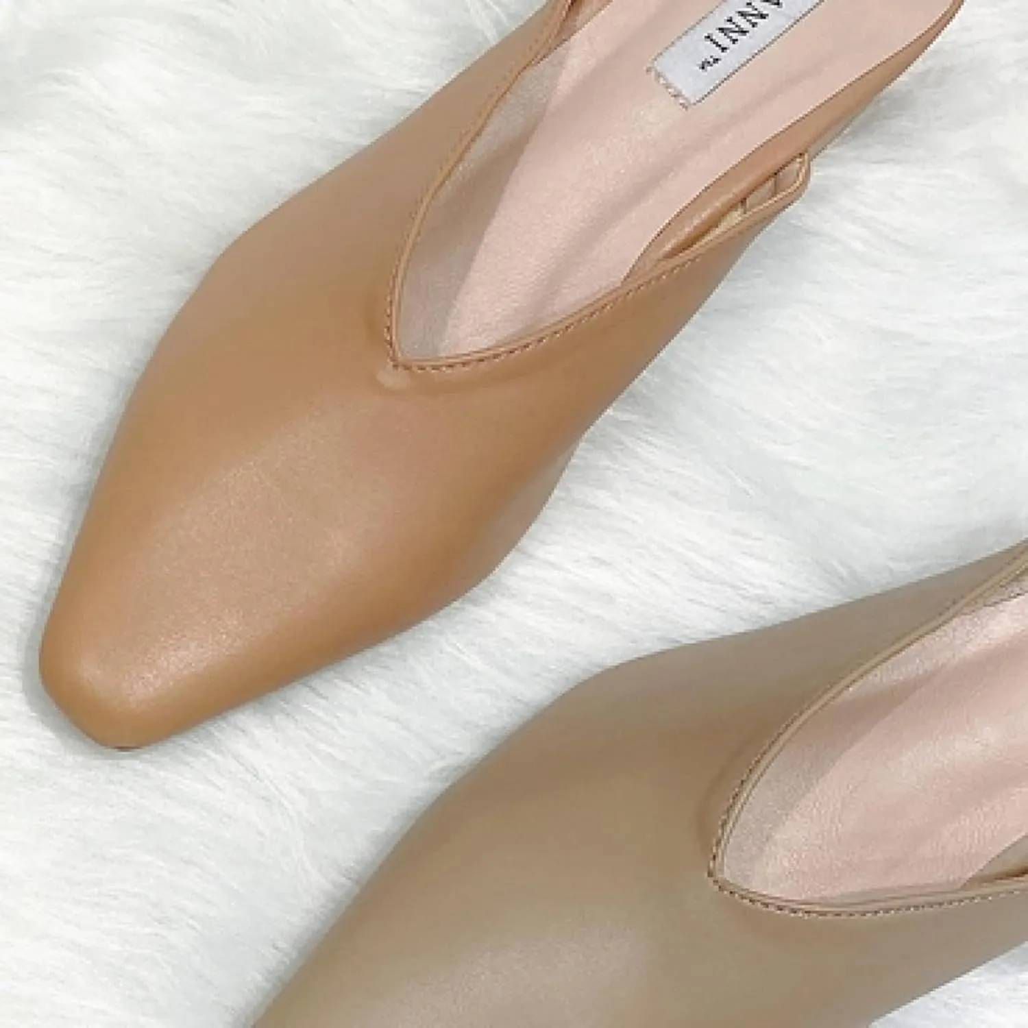 Girls Fashion Mule Sandals Square Toe Thick Heels Women's Open Back Loafers Bridal Party Slippers
