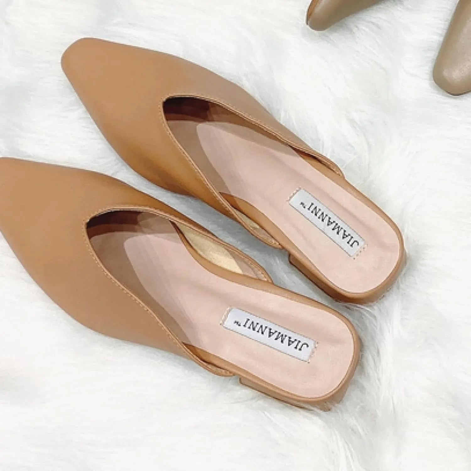 Girls Fashion Mule Sandals Square Toe Thick Heels Women's Open Back Loafers Bridal Party Slippers