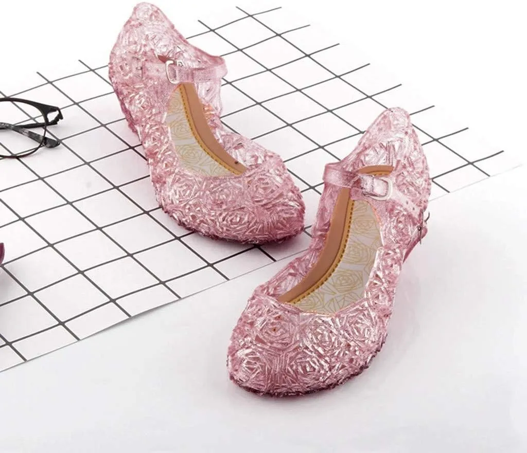 Girls Jelly Sandals Dress Up Mary Jane ??lats Heels Dance Par??y Single Shoes for Kids Toddler Boy Shoes Infant