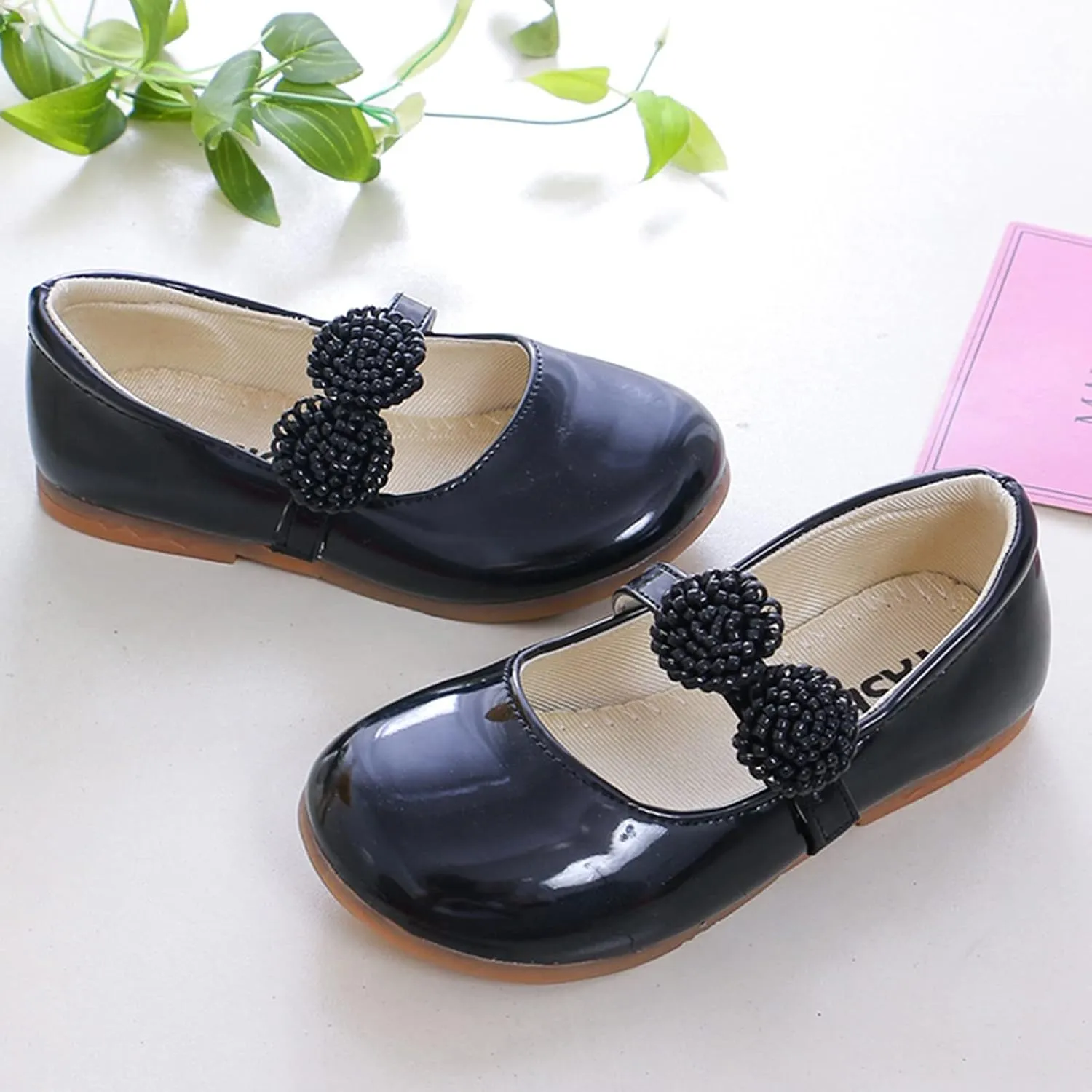 Girl's Mary Jane School niform Shoes Toddler Little Kid Dress Shoes Girl Ballet Flat Flower Girl Toddler Slip Boots