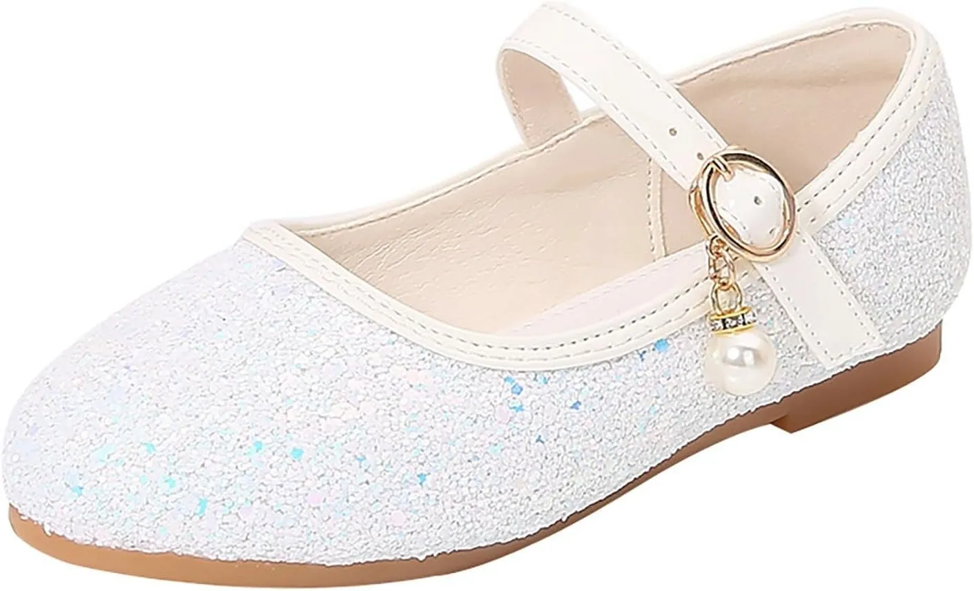 Girls Princess Dress Shoes ??ary Jane ??lats Glitter ??ow Heel Bridesmaids Wedding Birthday Part?? Footwear Shoes