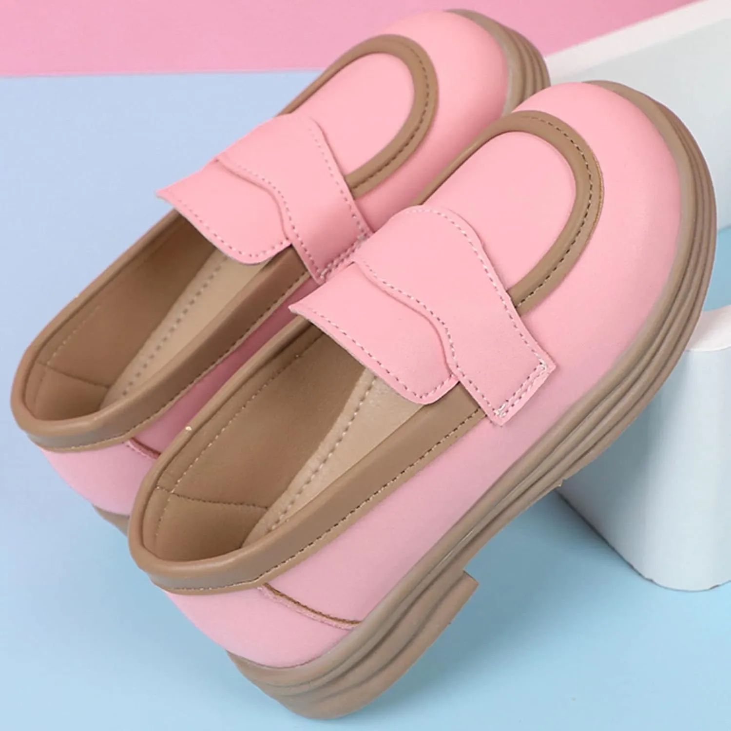 Girls School Mary Jane Shoes Chunky Heel Platform Slip On Fashion Casual Walking Shoes for Little Child Big Kids
