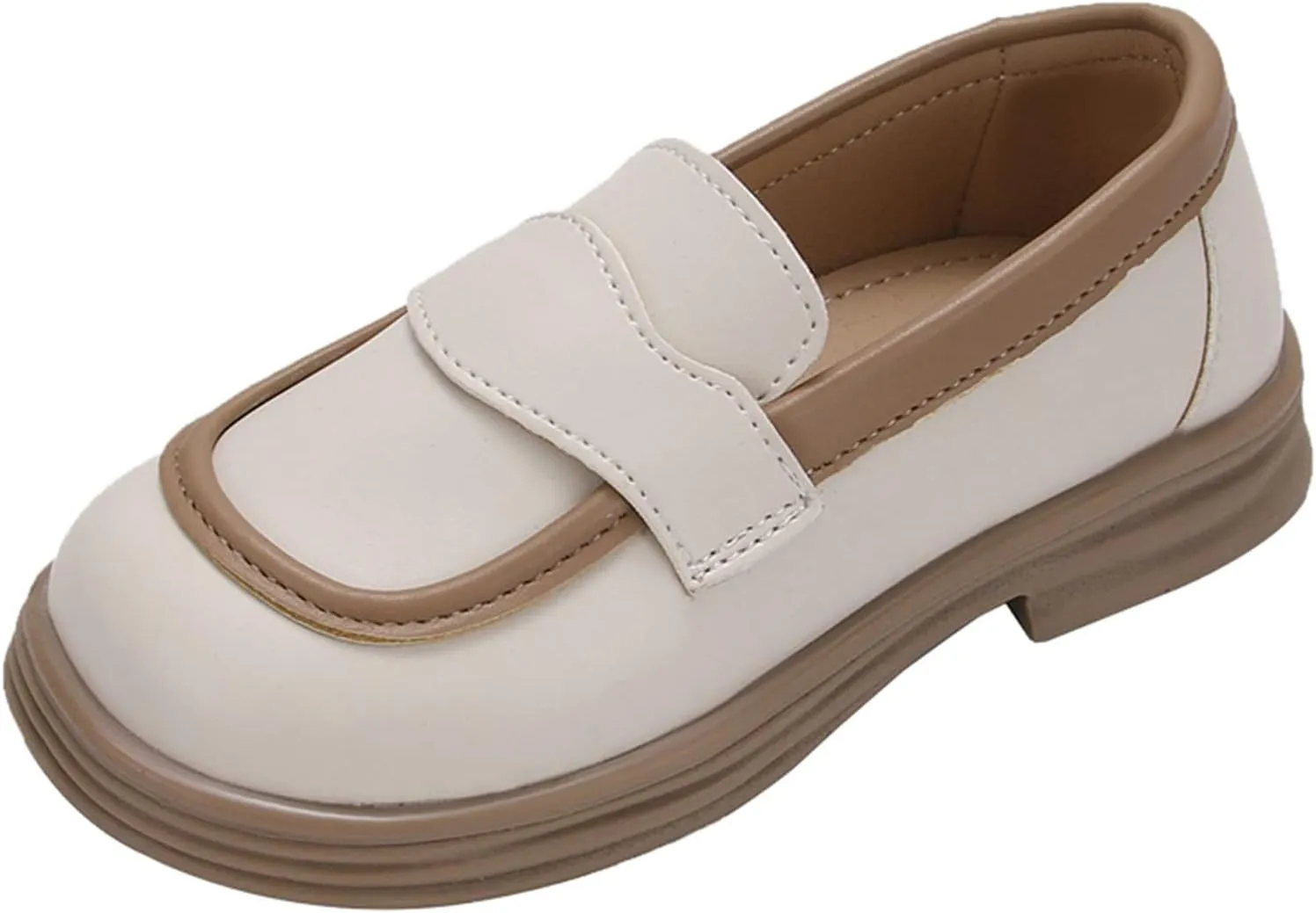 Girls School Mary Jane Shoes Chunky Heel Platform Slip On Fashion Casual Walking Shoes for Little Child Big Kids
