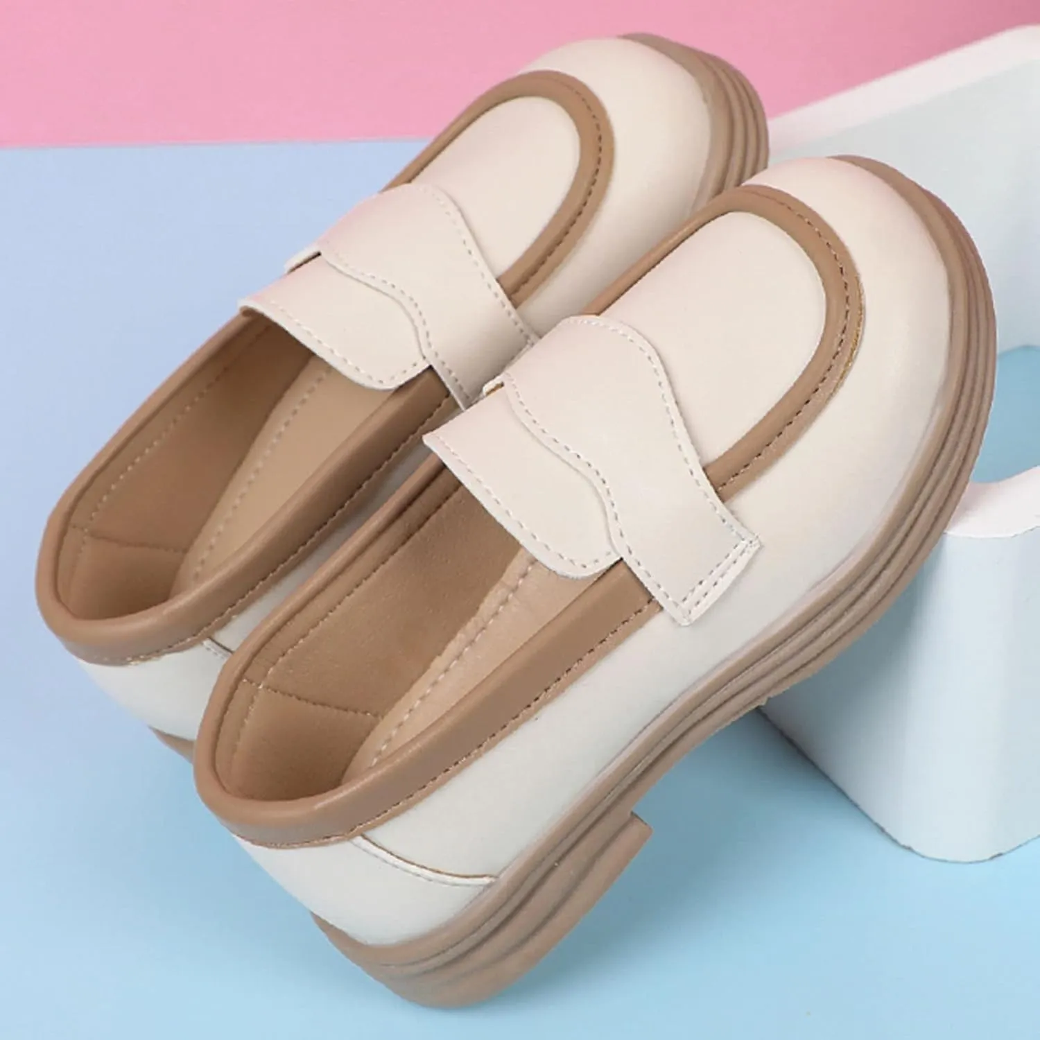Girls School Mary Jane Shoes Chunky Heel Platform Slip On Fashion Casual Walking Shoes for Little Child Big Kids