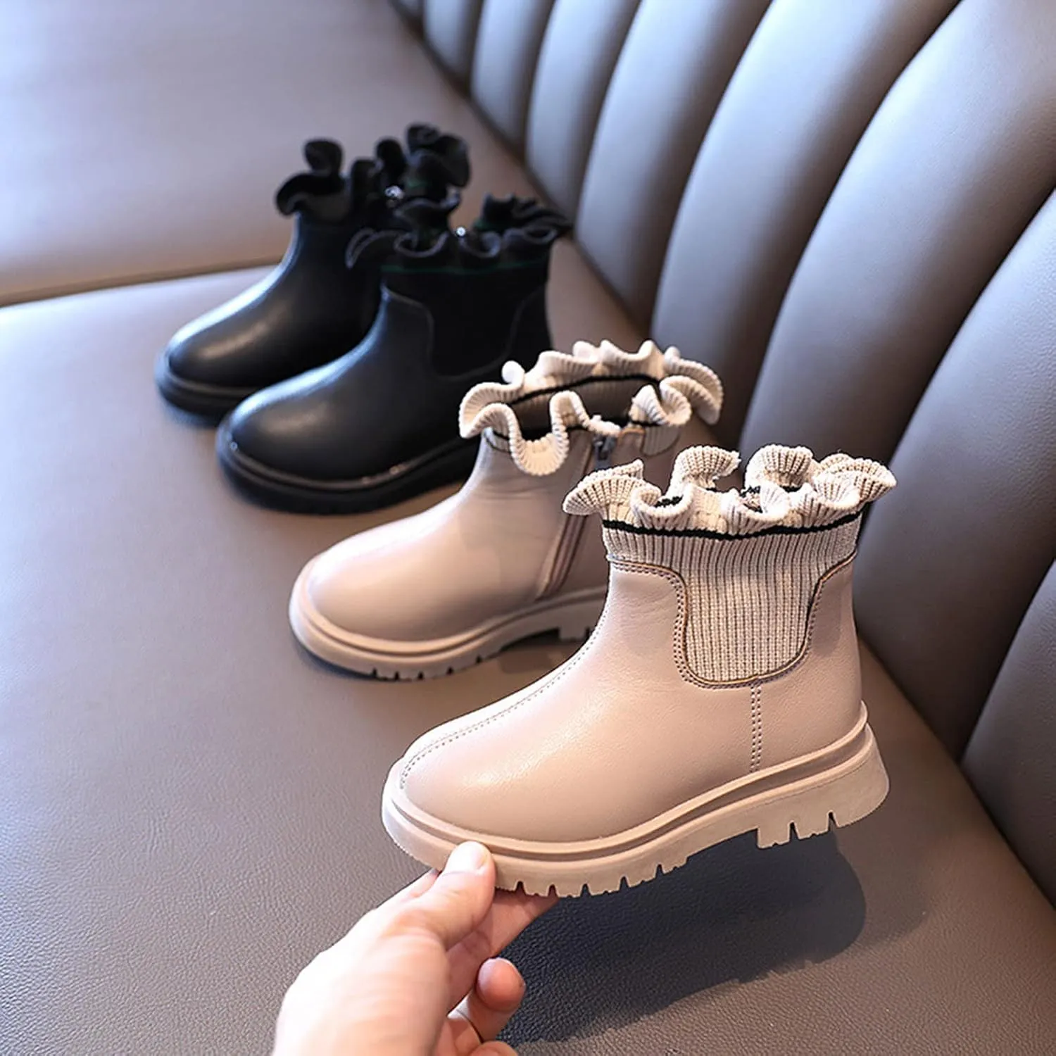 Girls Shoes Solid Color Short Boots Shoes Fashion Non Slip Breathable Women Boots Booties Girls Size 12