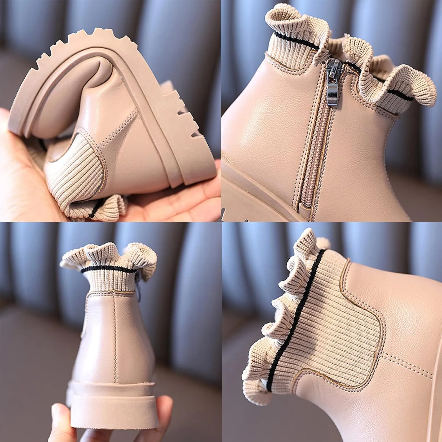 Girls Shoes Solid Color Short Boots Shoes Fashion Non Slip Breathable Women Boots Booties Girls Size 12