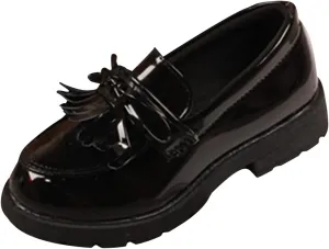 Girls Slip On Leather Loafer Tassel Bow School Dress Shoes for Girls Baby Swim Shoes