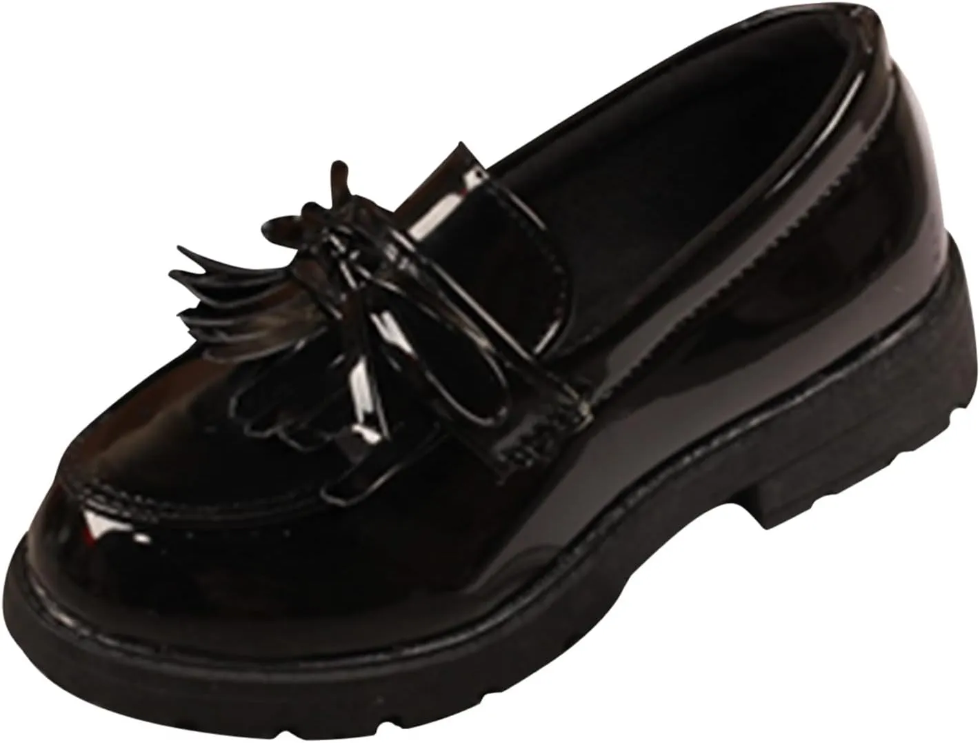 Girls Slip On Leather Loafer Tassel Bow School Dress Shoes for Girls Baby Swim Shoes
