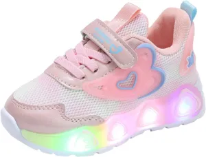 Girls Sneakers, Fashion Athletic Running Sports Sneakers, Kids Cute Princess Lace Up Walking Shoes