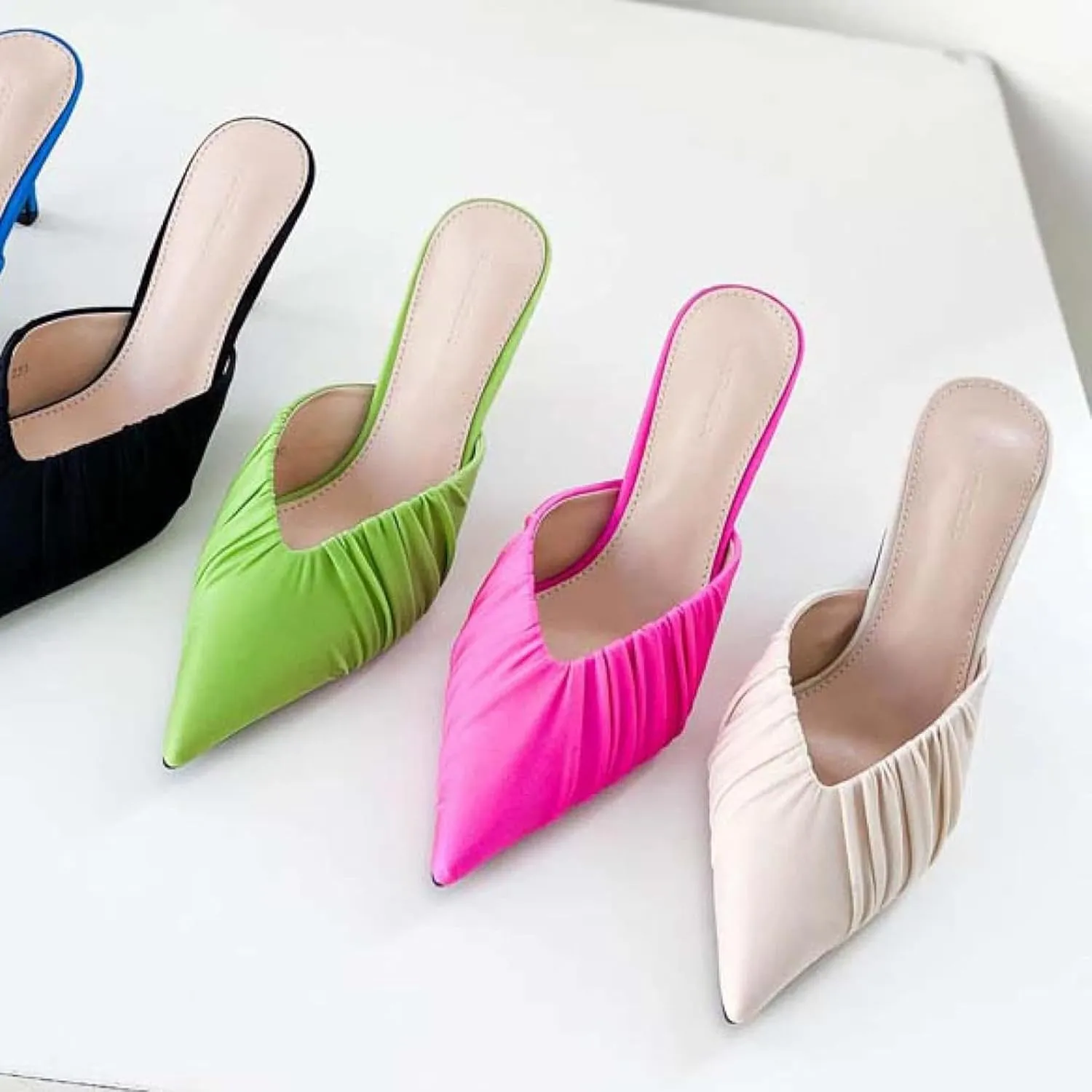 Girls Wear Mule Sandals, Casual Pointed Slippers, Kitten High Heels, Women's Mule Wedding Parties, Backless Slippers