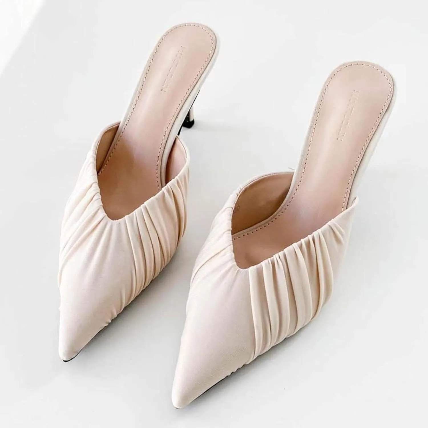 Girls Wear Mule Sandals, Casual Pointed Slippers, Kitten High Heels, Women's Mule Wedding Parties, Backless Slippers