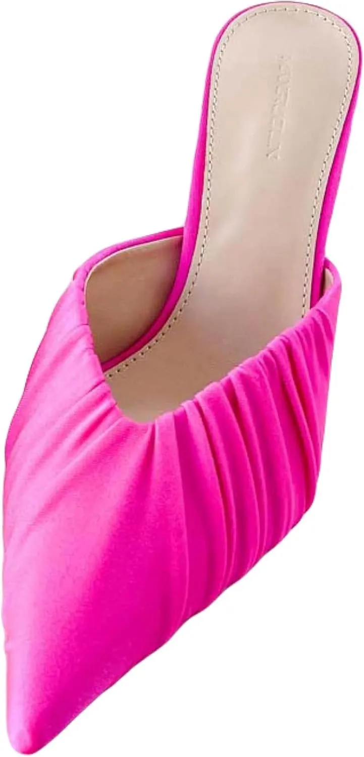 Girls Wear Mule Sandals, Casual Pointed Slippers, Kitten High Heels, Women's Mule Wedding Parties, Backless Slippers