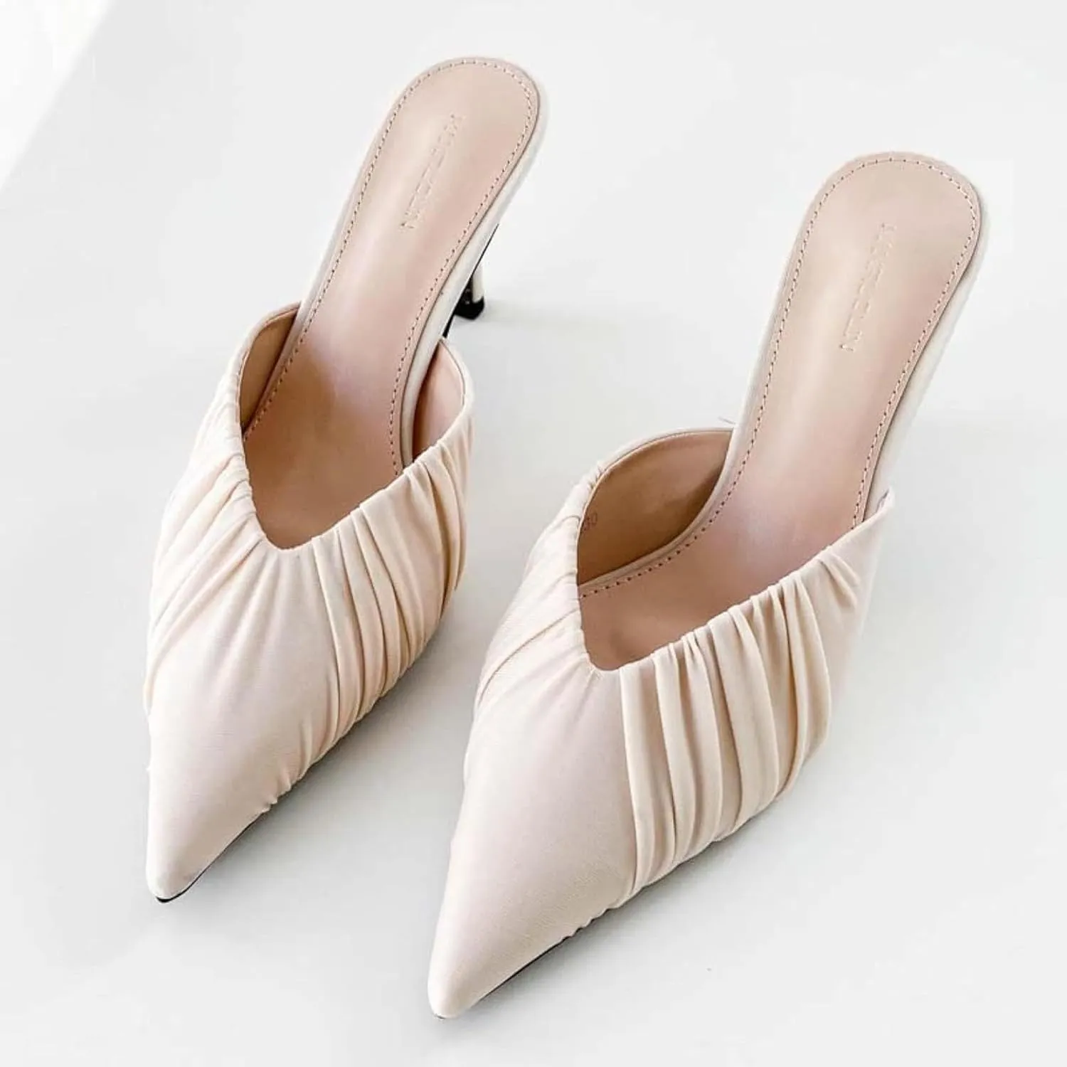 Girls Wear Mule Sandals, Casual Pointed Slippers, Kitten High Heels, Women's Mule Wedding Parties, Backless Slippers